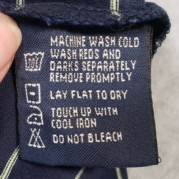 Pebble Beach Men's Size 2XL Polo Shirt‎ Navy White Stripped 100% Cotton - Picture 6 of 9